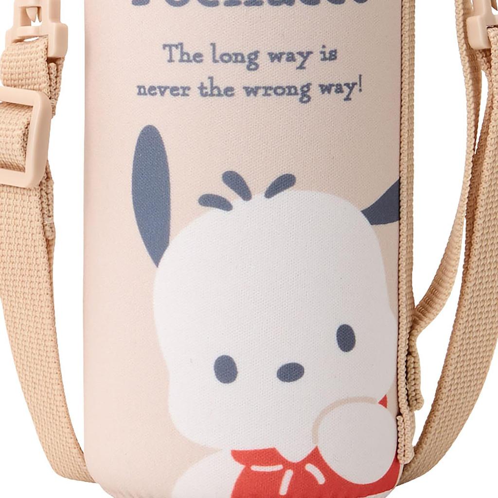 Sanrio Pochacco Stainless Steel Bottle with for Keeps Drinks 470mL Includes Name Direct 095672 Cover, Kids, Cold, Capacity, Space, One-Touch Opening,
