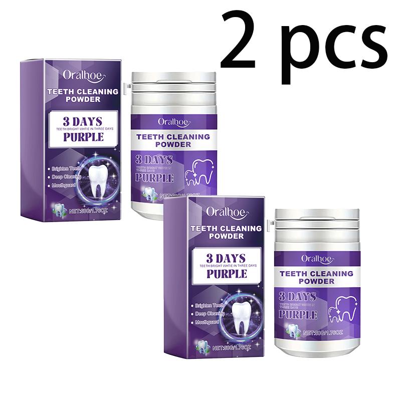 Oralhoe Purple Teeth Cleaning Powder Fresh Breath Tartar Calculus White Teeth Cleaning Scaling Powder Oral Care