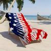 Plážová osuška z polyesterového mikrovlákna se vzorem americké vlajky Stars and Stripes je vysoce savá, vhodná na plavání a výlety na pláž.