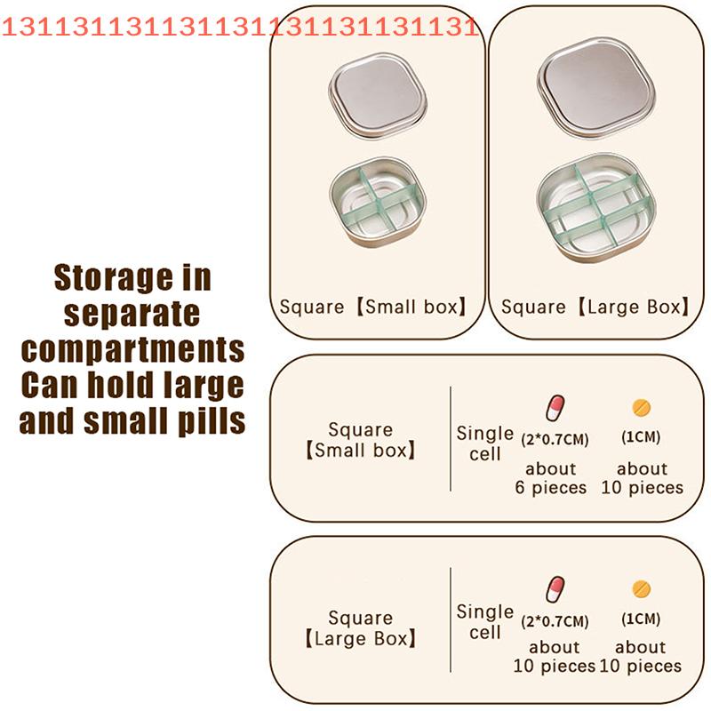 1 Pcs Pill Box 4/6 Grids Medicine Organizer Tablet Sealed Storage Box Travel Pill Case Drug Dispenser Container Health Care