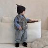 Boys Plaid Cotton Vest Jacket Autumn and Winter Children's Clothing New Baby Clothes Winter Thickened Sweatpants
