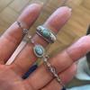 Fresh retro diamond inlaid turquoise bracelet new in oval stone fine bracelets light luxury high-end simple party  gift