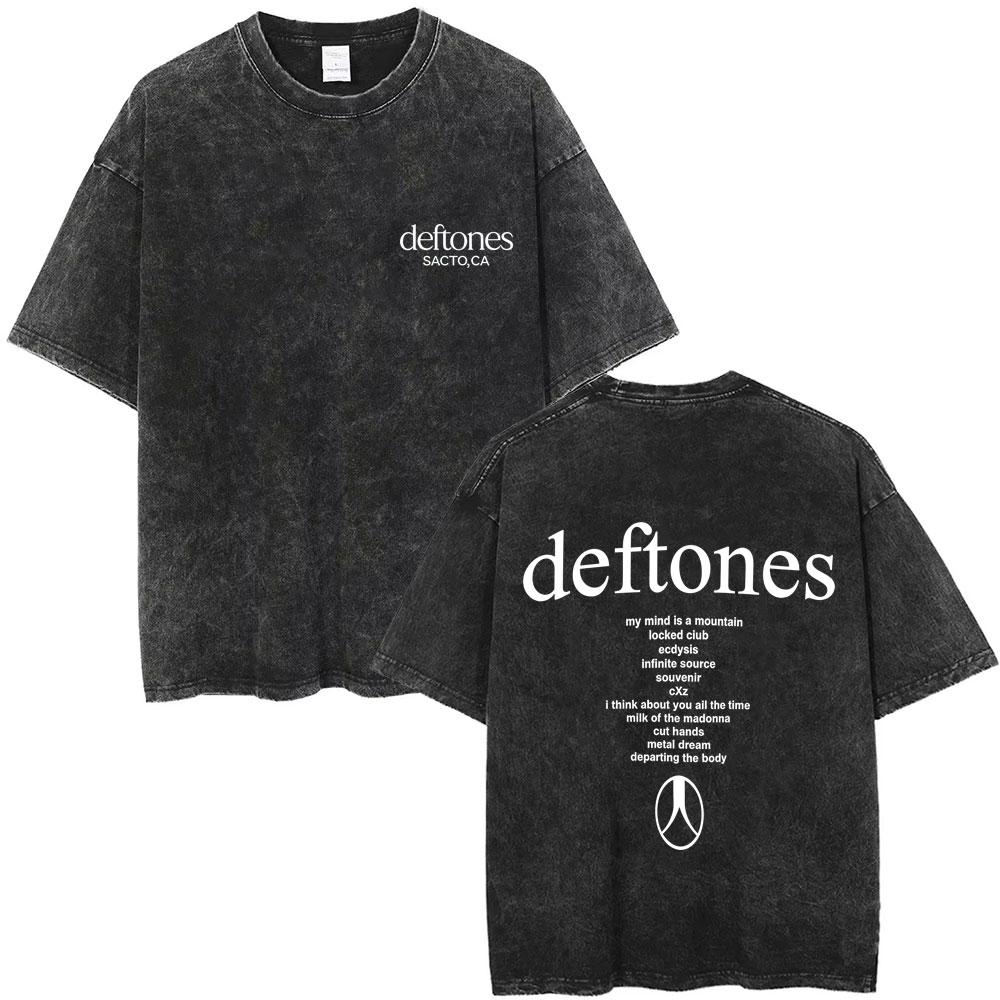 Wypierana Vintage Deftones Diamond Eyes Grafika z Okładki Albumu Koszulka Męska Damska Retro Rock Pop Muzyka Koszulki Męskie Oversize Krótki Rękaw