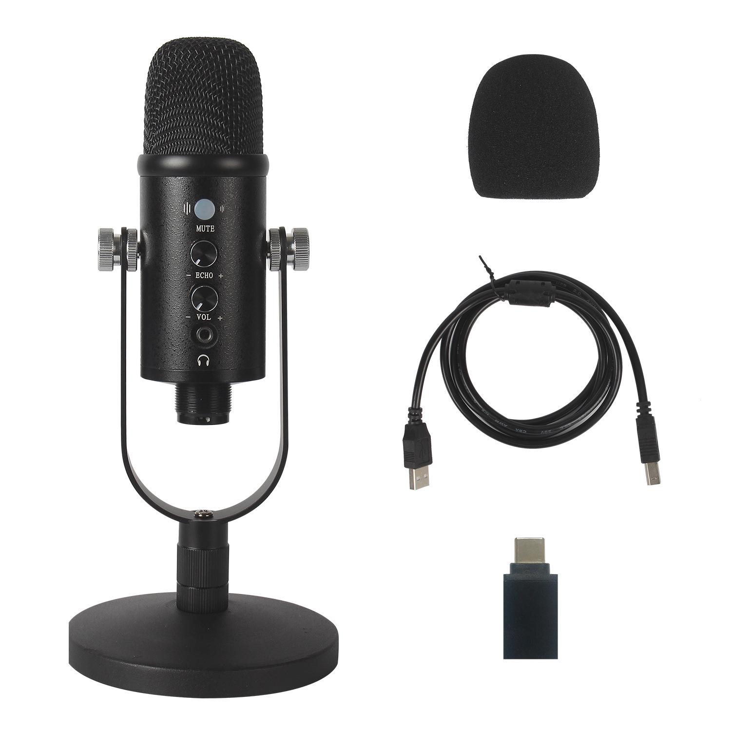 

USB-конденсаторный микрофон с шумоподавлением HD для записи аудиокниг и трансляции на мобильные устройства/ПК English Manual