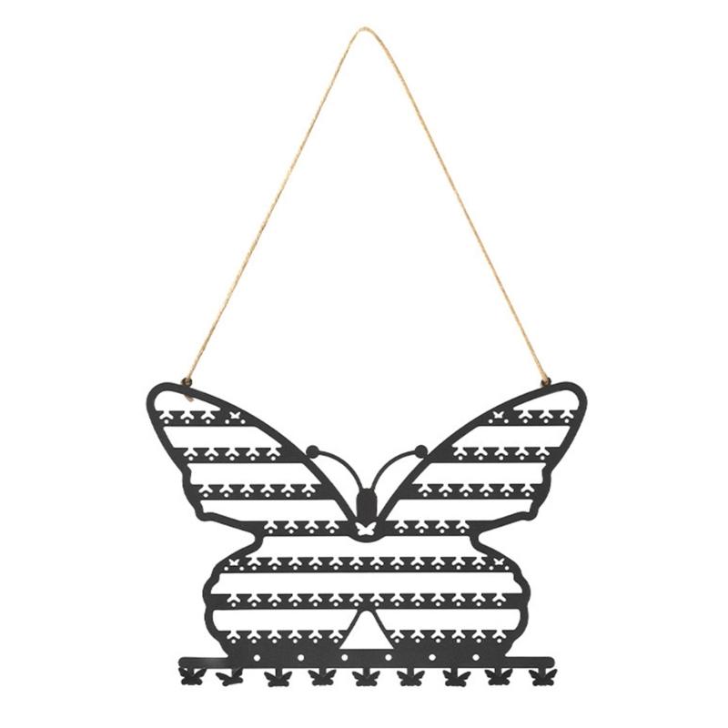 

Stylish Artistics Butterfly Wall Jewelry Organizers Decoration for Displaying Necklaces Rings Bracelets Storage чорний
