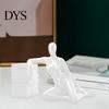 Women Desktop Ornament 3D Printed Abstract Figurine, Modern Female Body Art Statue, Minimalist Bookcase Decoration Leaning Book Sculpture for