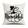 Simple Autumn Pillow Peach Velvet Linen Printed Pumpkin Harvest Pillow Cover Home Cushion Cover