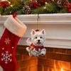 2D Acrylic Holiday Pendant Christmas Animal Ornaments, Cute Flat Hanging Decorative Festival Ornament Decoration for Xmas Tree, Winter Party,