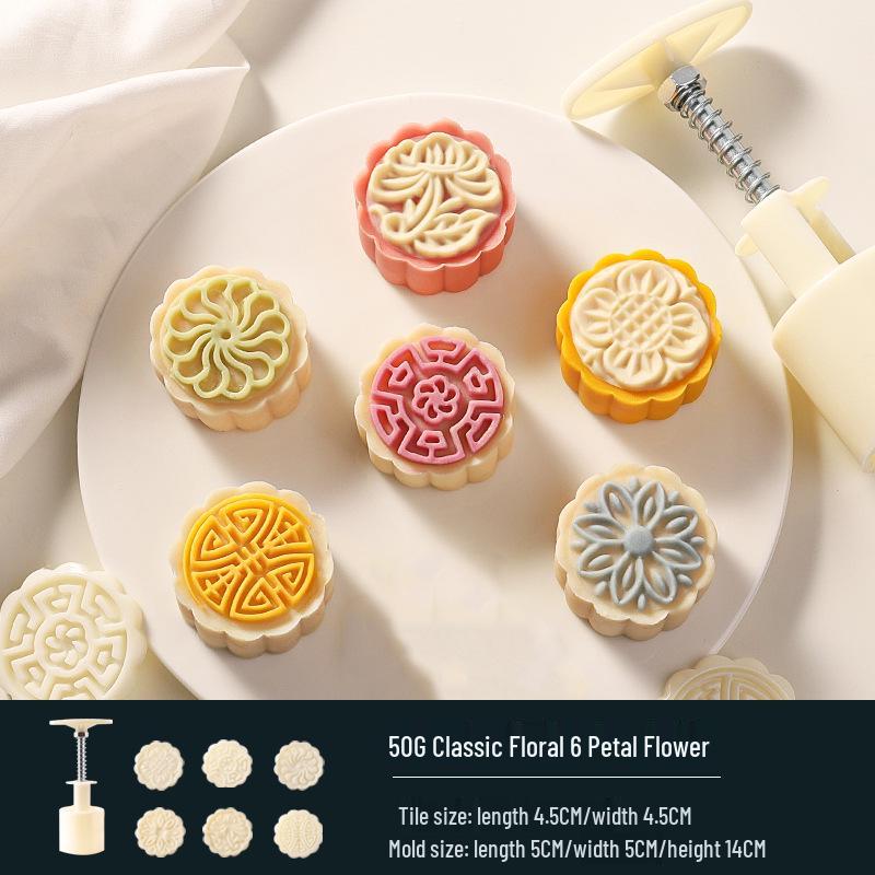 Traditional Cartoon Mooncake Mold, Hand-Press Type for Baking, Available In 50g, 75g, 100g Sizes