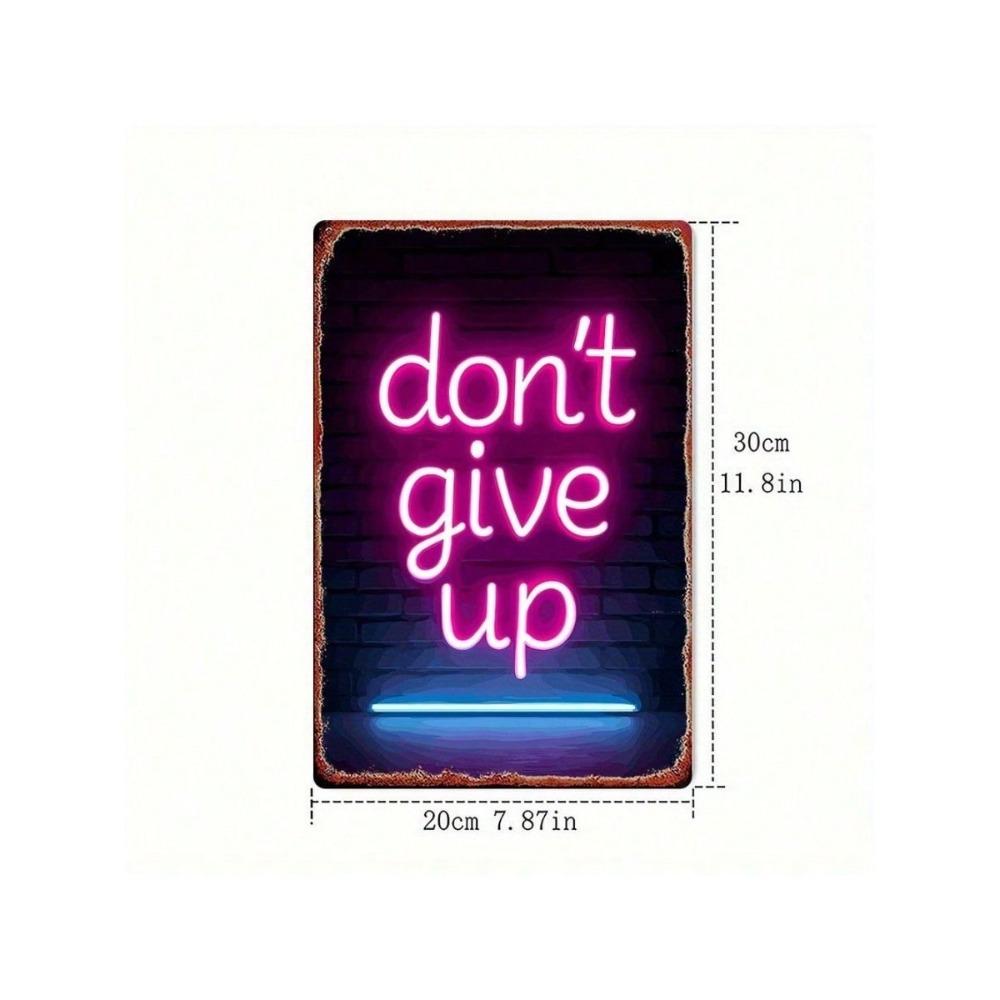 Motivational Retro Metal Wall Art Poster No Surrenders Vintage Decor 20x30cm