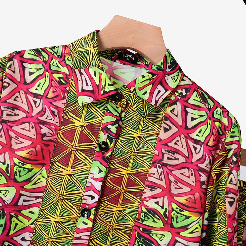 Bedrucktes Langarmshirt und Hose-Set für Damen in großer Größe