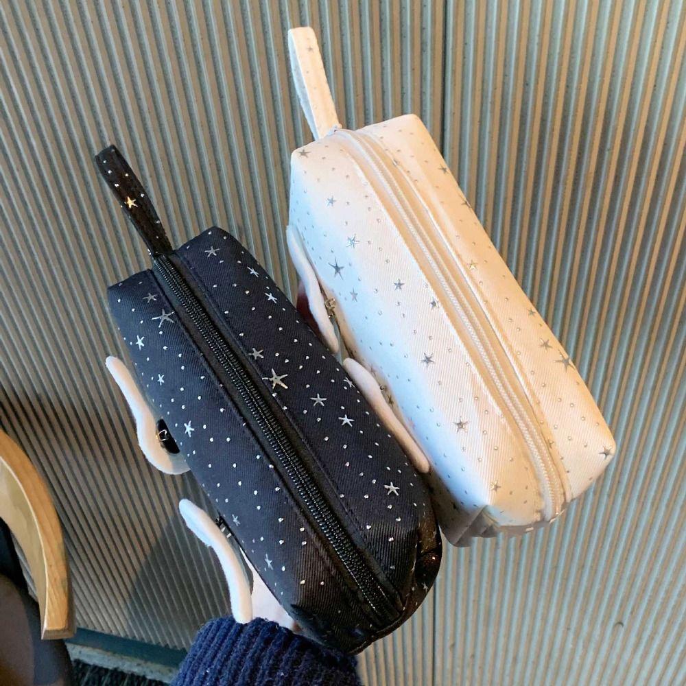 Y2k Wings Star Dots Pencil Case Desktop Storage Pencil Pouch Korean Style Pen Bag  School