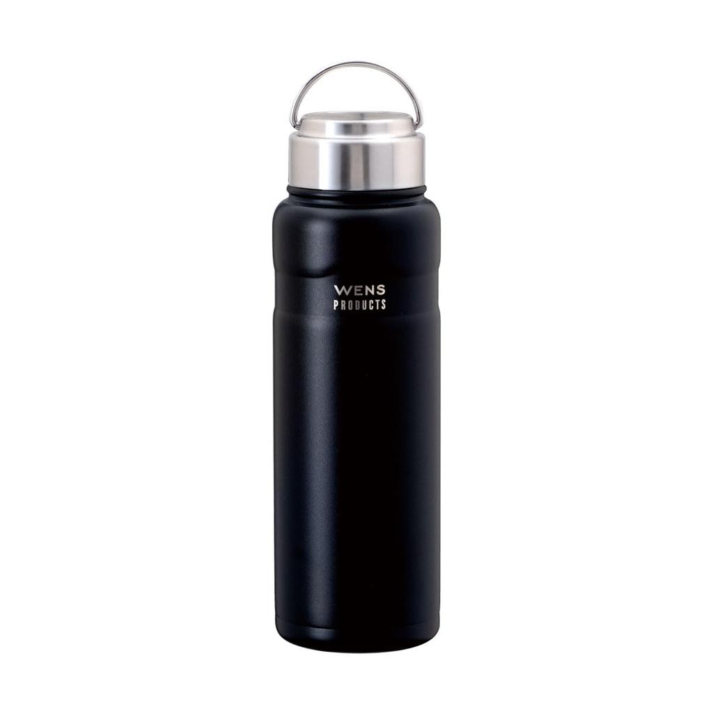 Atlas Water Bottle 700ml Cold Insulated Thermal Vacuum Insulated Stainless Steel Mug Bottle Screw Direct Drinking Easy To Wash Outdoor WENS Black Hot
