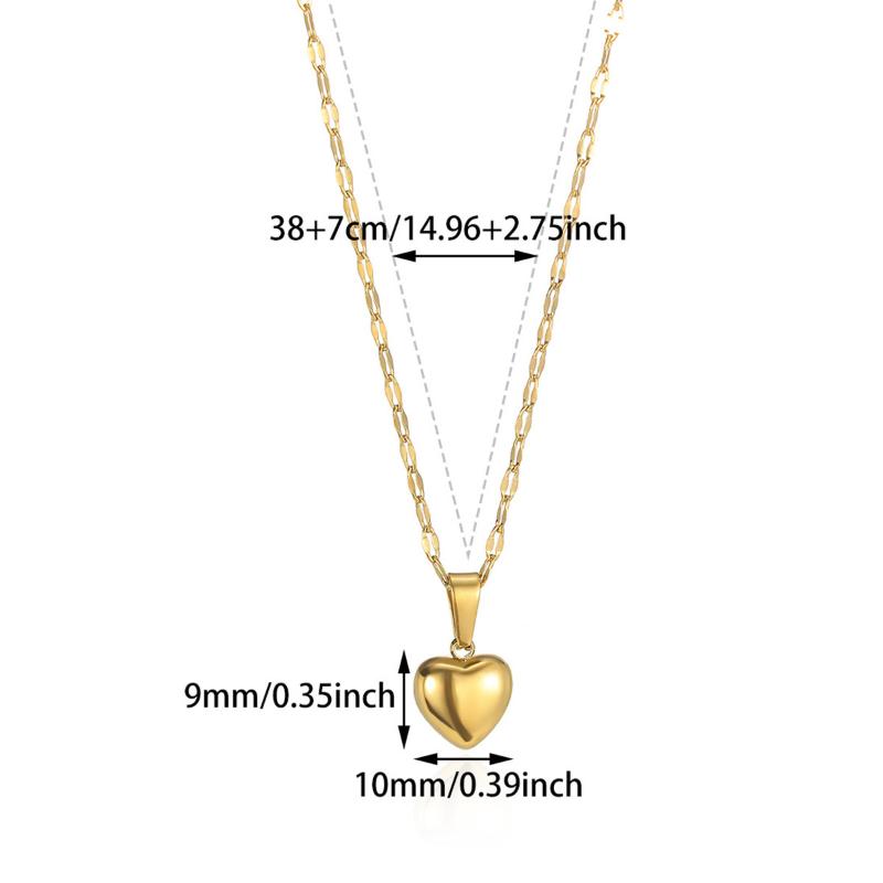 Colliers Bracelets Boucles d'Oreilles Cœur d'Amour en Acier Inoxydable Pour Femmes Nouveau Tendance Simple Imperméable Bijoux Cadeau
