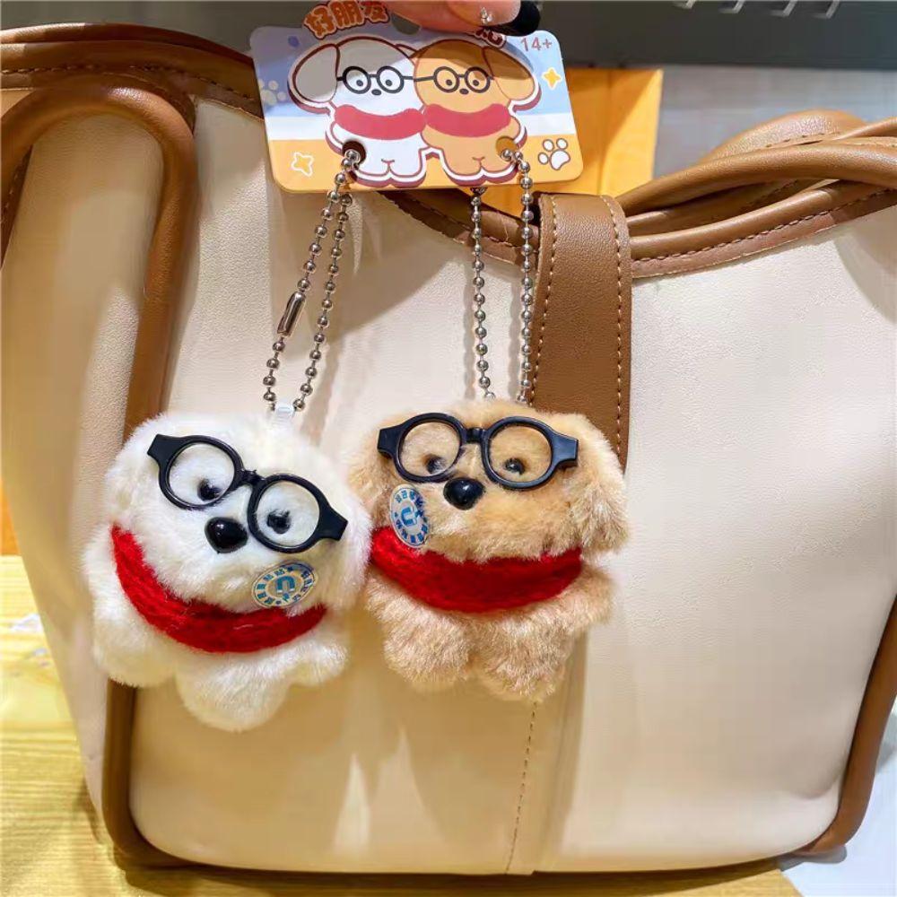 2 Stück Beutel Hängender Kragen Brillen Hund Anhänger Niedlich Magnetisch Hund Schlüsselanhänger Schlüssel Dekoration