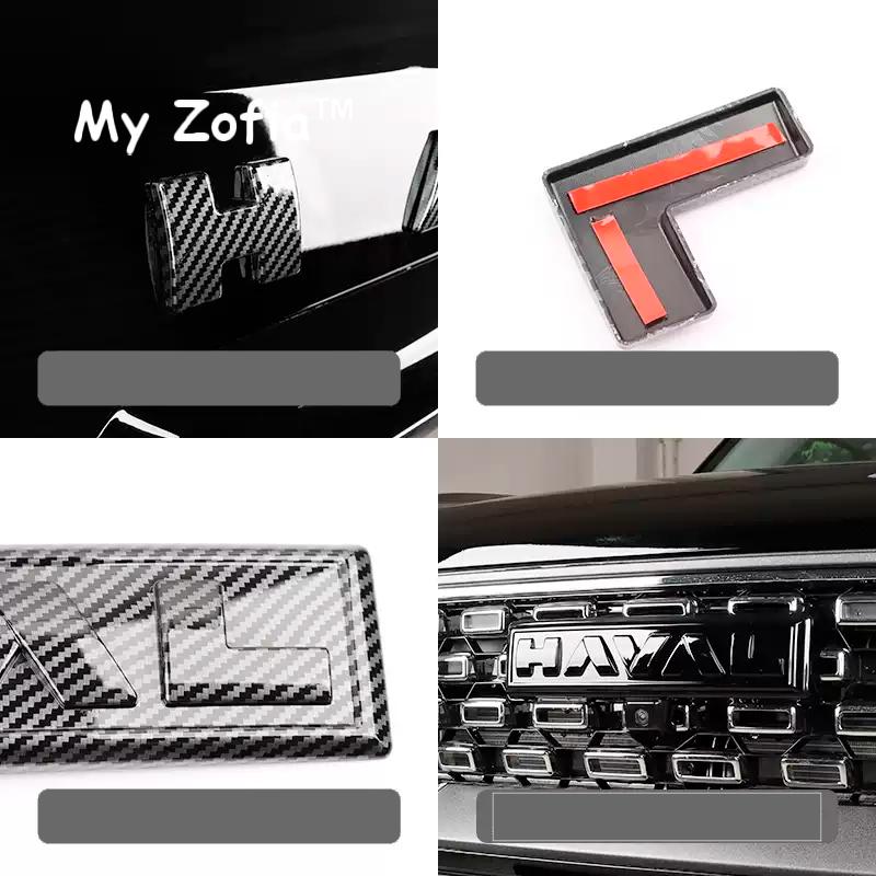 For GWM New HAVAL H7 2025 2026 Car Front Logo Network Black Emblems Trunk Rear Logo Black Badge Sticker Accessories