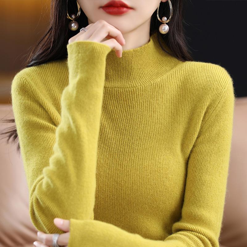 

DAFIFY Женская мода повседневная осень-зима однотонный принт длинный рукав полуводолазка свитера XL