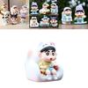 6pcs Crayon Shin Chan Bathing Driving Scene Model Ornament Set For Collectors And Kids