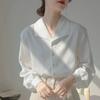 Women's Textured White Shirt - Loose French Style, Spring/Summer 2025