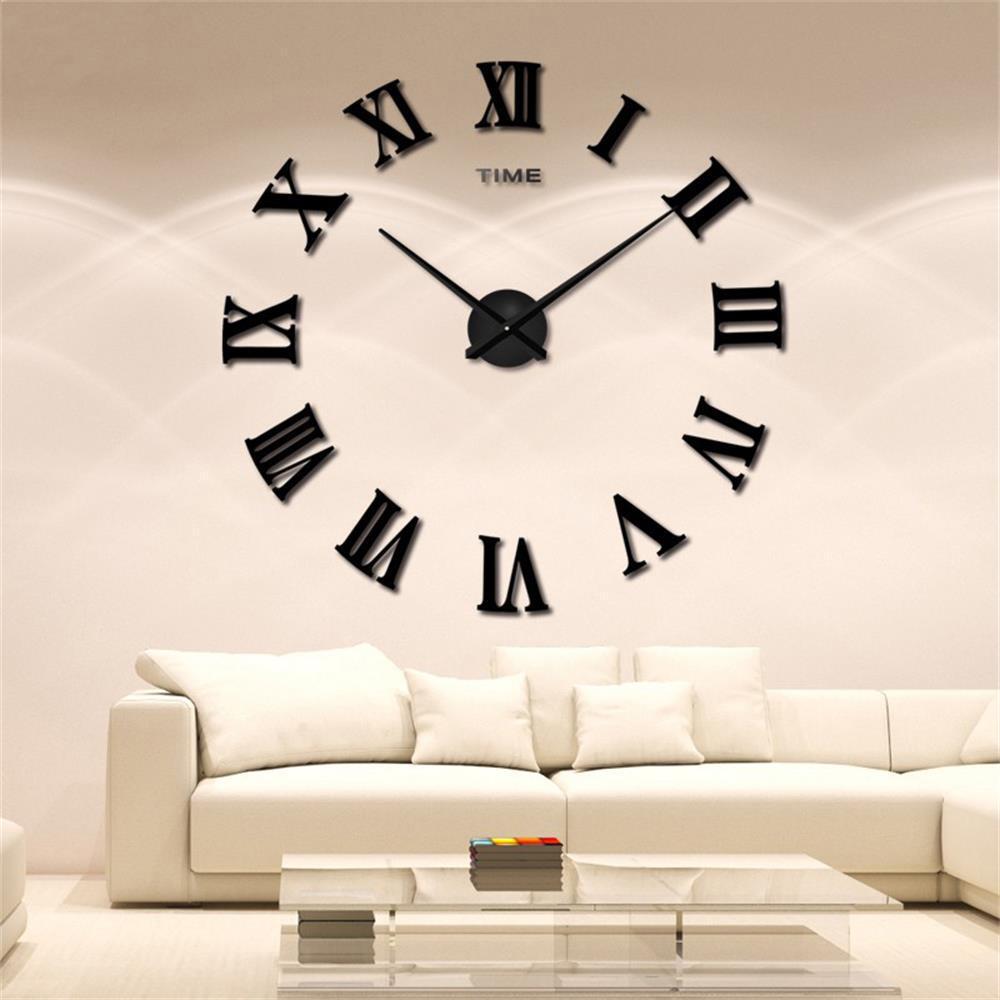 DIY Oversized Mirror Wall Clock Luxuryed Surfaces Decor Wall Clock For Restaurant Bar