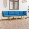 Day and Night - Day and Night 4-seater Garden Sofa with Light Blue Cushions
