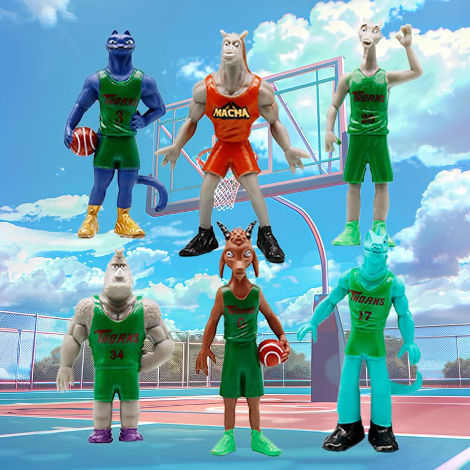 Film GOAT Figur 6 Stück/Set Basketball Traum GOAT Figuren PVC Sammlung Statue Raum Dekoration Modell Figurpuppen Kinder Spielzeug Geschenke
