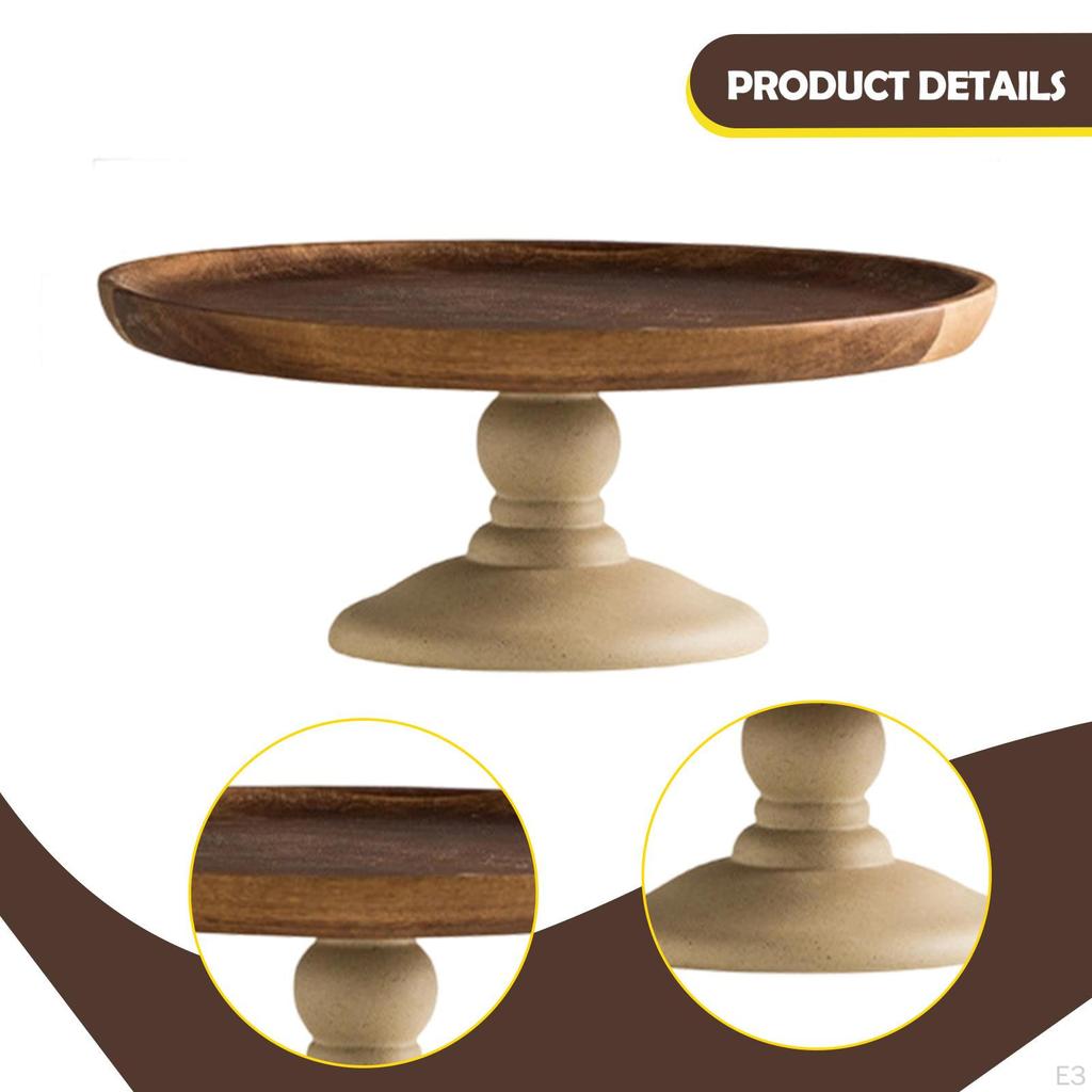 Cake Stand Holder Showcasing Rustic Display Dessert Candy Dish Plate for Living