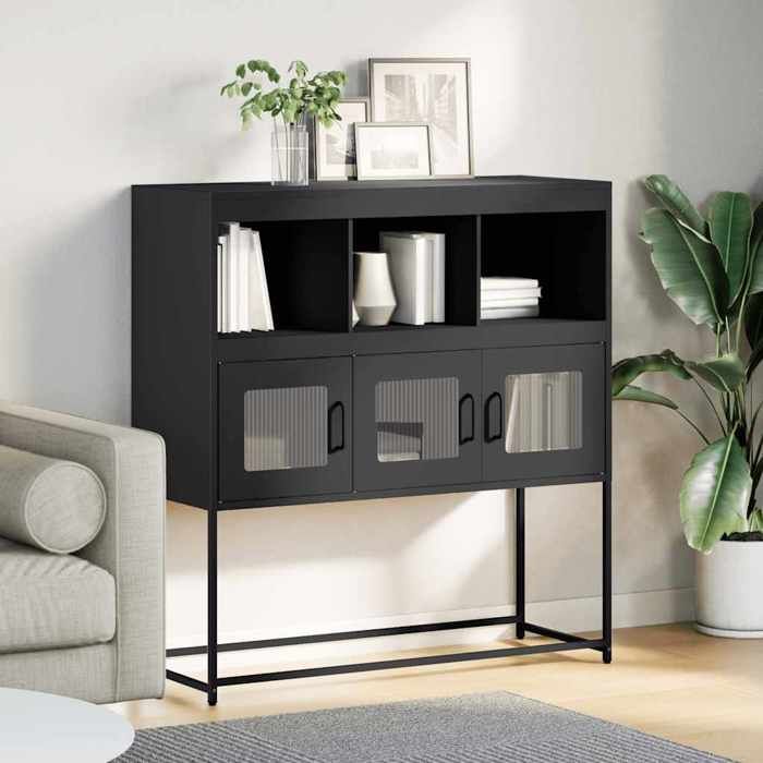 VidaXL Buffet noir 100,5x39x107 cm acier laminé à froid 853416