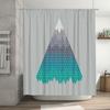 Geometric Triangle Shower Curtain Abstract Modern Waterproof Bathroom Decor Set Liner
