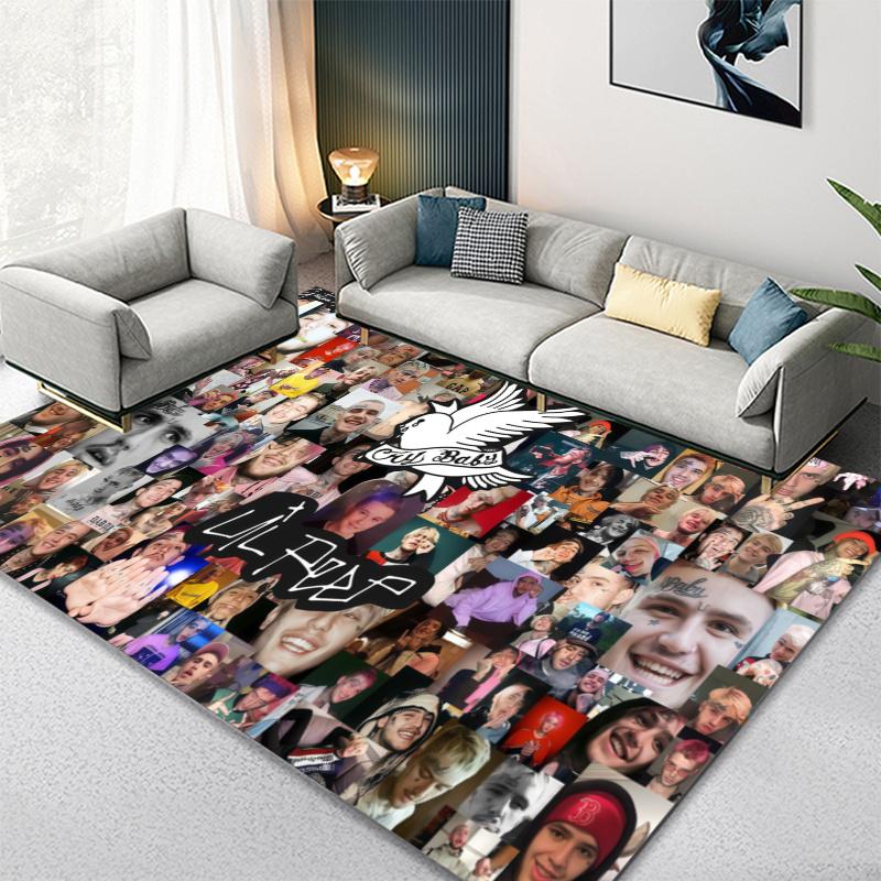 Lil Peep Poster Carpet Rug for Living Room Bedroom Home Sofa Decoration,Kids play Non-slip Floor Mat