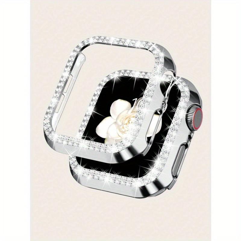 

1 шт. Блестящий чехол с блестками и стразами, декоративный, полый, защитный, совместимый с Apple Watch 38/40/41/42/44/45/46/49 мм, совместимый с Series Series 1/2/3 42mm серебряный