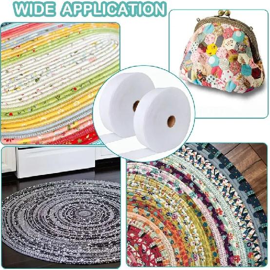 1 Roll Jelly Strip 2.25" Cotton  Blend Fleece Batting 35 Yards Jelly Roll Rugs Throw Rugs Braided Rug DIY Arts Crafts Sewing