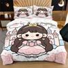 Pink Cartoon Princess Castle Floral Duvet Cover Set Comforter Cover Bedding Set No Filler HD Print Soft Bedroom Bed Cover