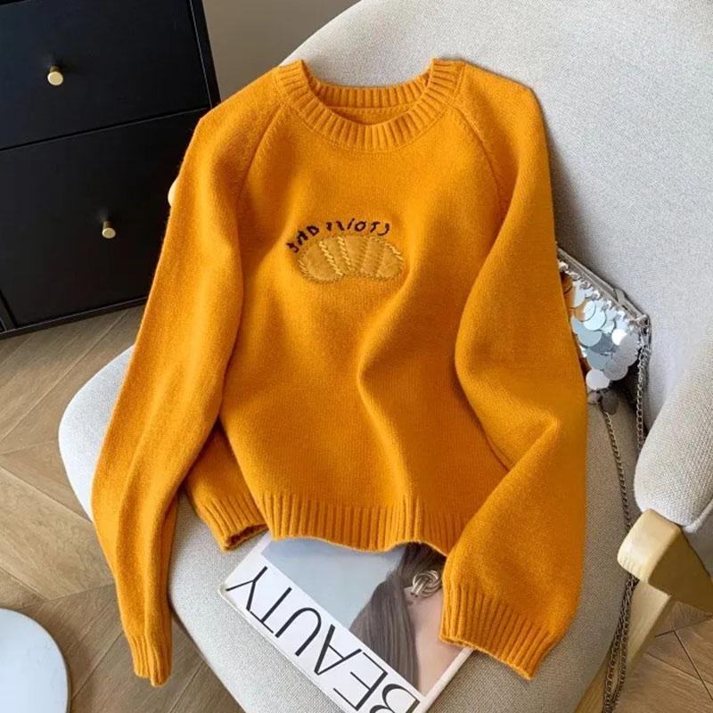 Sweater for Women Autumn Winter Thickened Pullover Warm Knitted Stretchy Long Sleeve Oversize Jumper Tops
