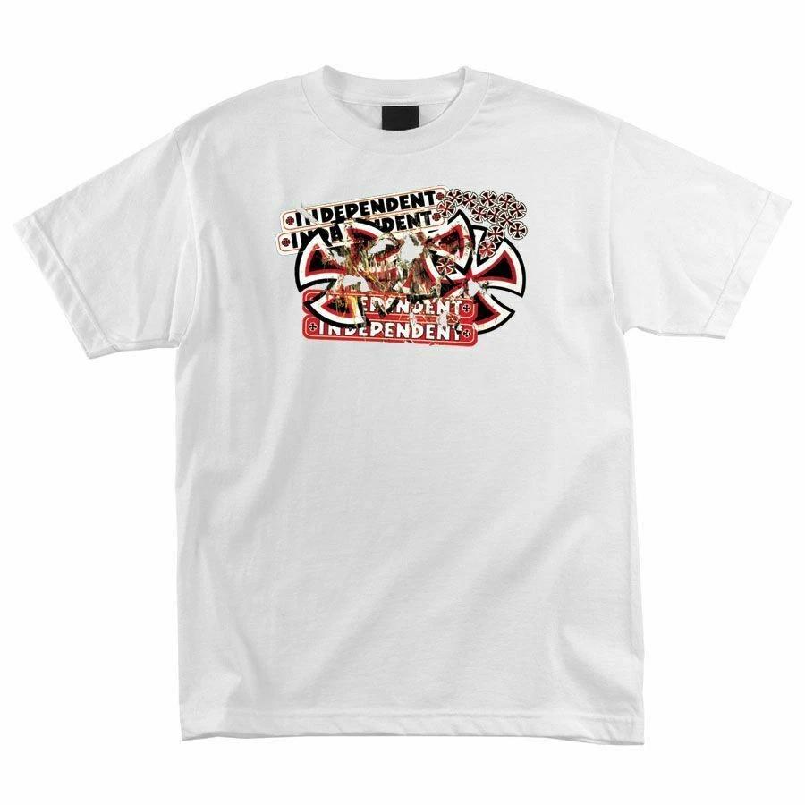 Independent Trucks SCRAPED Skateboard T Shirt WHITE XXXL