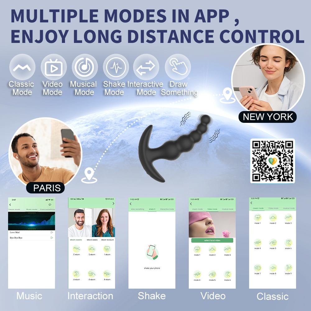 APP Bluetooth Anal Vibrator for Men Prostate Massager Wireless Remote Butt Plug Vibrating Adult Sex Toy for Women Male Gay