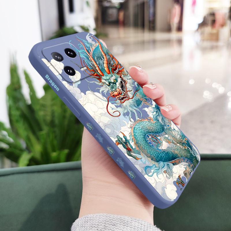 

Blue Dragon Phone Case For Xiaomi Mi 15 14 14T 13 13T 12 12X 12T 12S 11 11T 10 10T 9 9T Pro Lite Liquid Silicone Cover 13 светло-синий