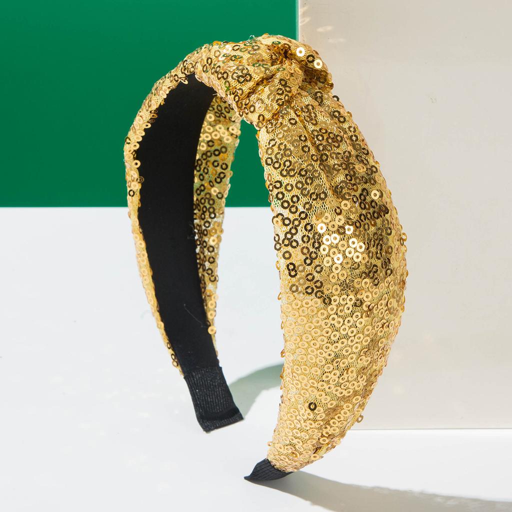 Mode Neues Rotes und Grünes Weihnachts-Stirnband für Damen, Stoffgeknotet Handgenäht Pailletten Weihnachtsfeier Haar-Accessoire