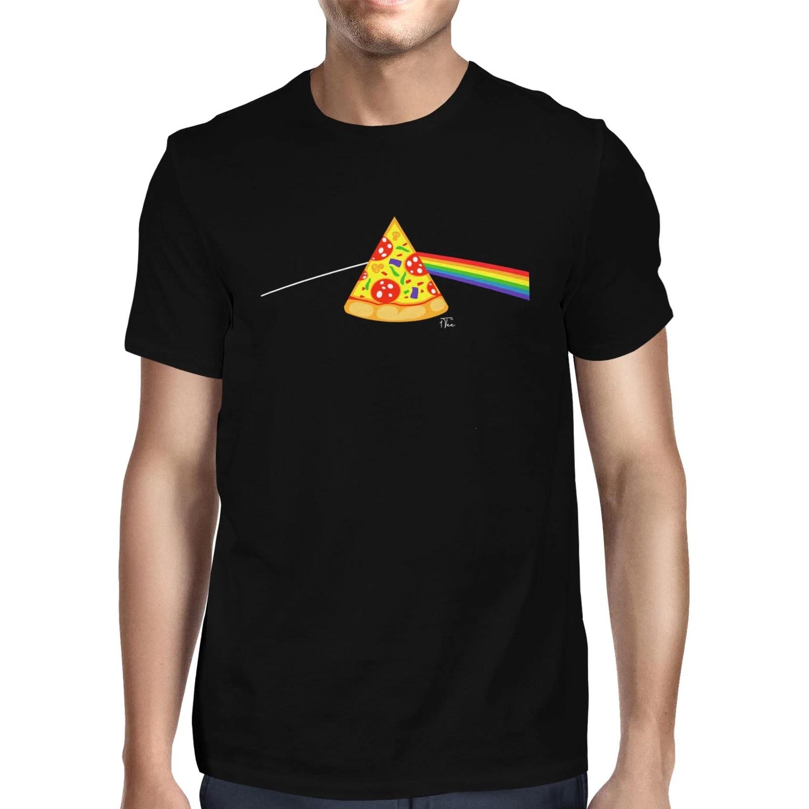 1Tee Mens Prism Pizza Rainbow T-Shirt L