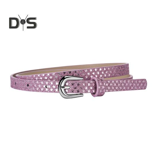 

Детский ремень с несколькими отверстиями, регулируемая длина, пояс для джинсов, платье, искусственный кожаный ремень, украшенный пайетками, аксессуар