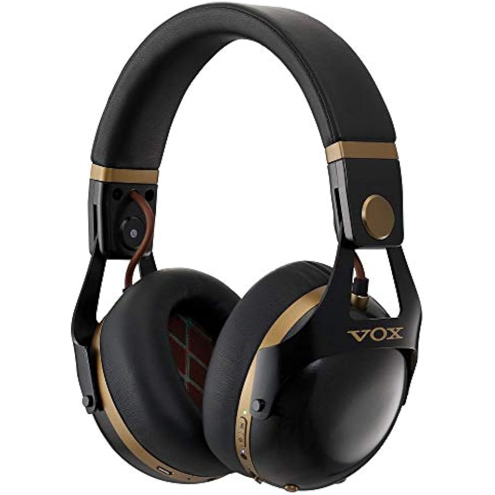 

VOX Noise Cancelling Monitor Headphones VH-Q1 BK Black/Gold Wireless Bluetooth Google Assistant S...