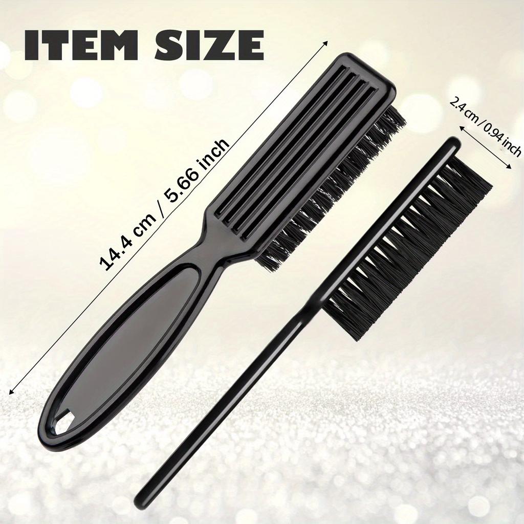 2pcs Barber Brush - Clipper Cleaner Brush for Men Women - Small Barbers Brush for Fades Clippers Hair (Black)