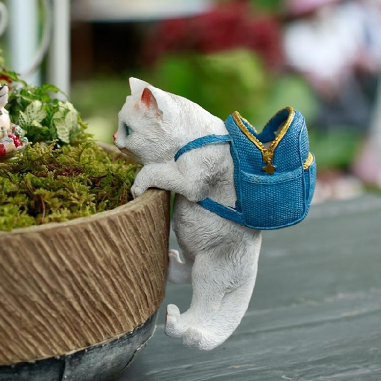 Animal Potted Plant Statue Cute Garden Statues Hanging Rabbit Outdoor Decoration