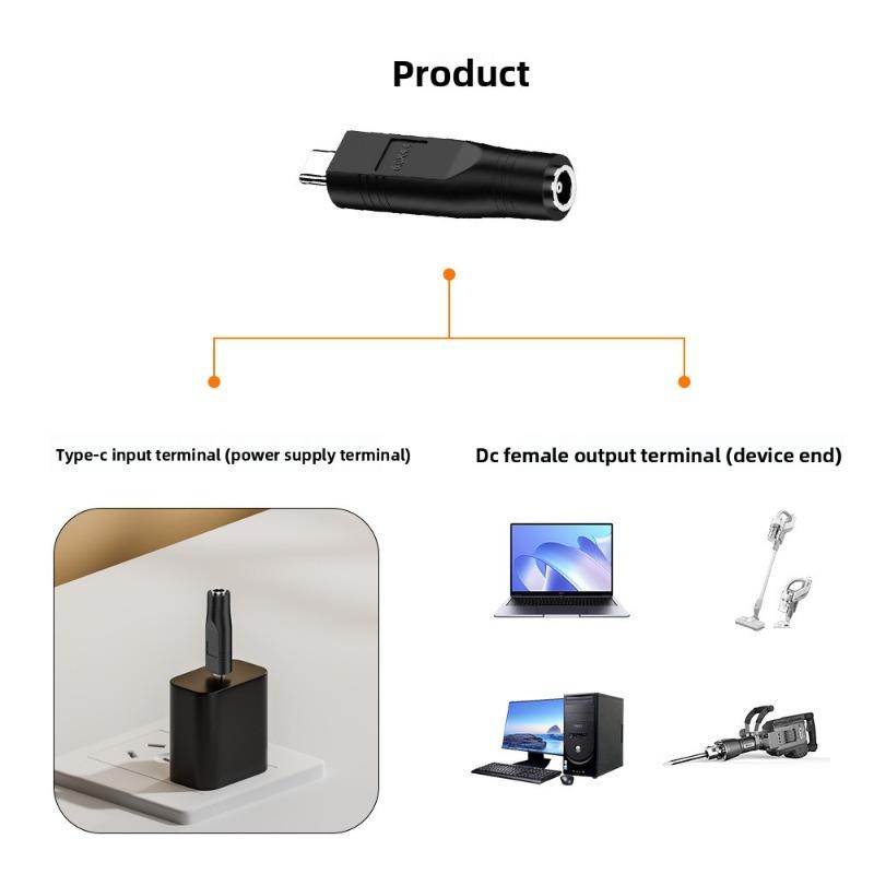 1Pc USB C Male To DC Female Power Cable PD100w Type-C Power Adapter Converter Plug for Starlink Mini DC5.5X2.1 Charging Cable