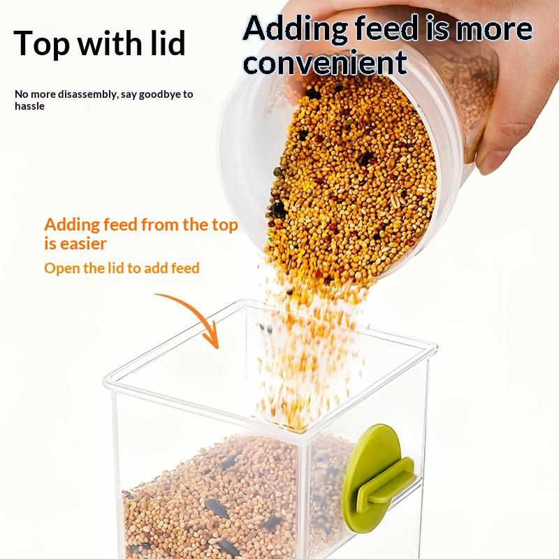 Transparent Automatic Feeder Automatic Bird Seed Feeder Hanging Food Box And Trough Parrot Feeder Cage Accessories Bird Supplies