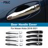 Car Decoration Door Handle Cover For Nissan Kicks 2016- Cars Accessories Glossy Black Chrome Silver Exterior Styling