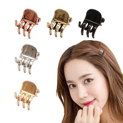 Mode Damen Haarklammer Klein 1,5 cm Metall Haarspangen Bunt Einfarbig Niedliche Krallenklemme Mädchen Haaraccessoires Haarspange Neu