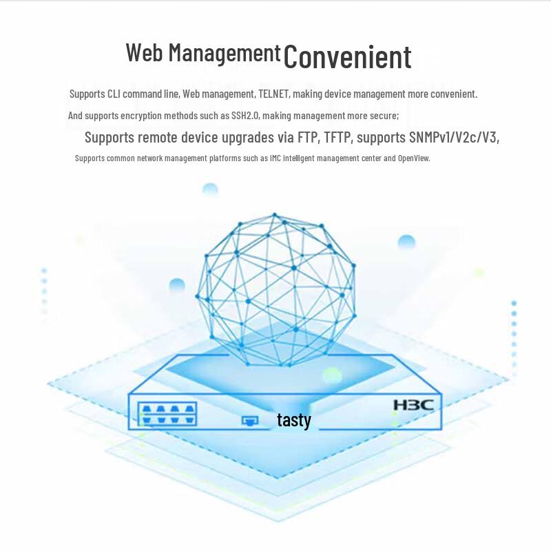 H3C S5008PV5-EI-HPWR-H1 8-Port Gigabit POE+ Managed Switch