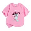 Kids Boys Girls 100% Cotton Short Sleeve Crew Neck T-Shirt, Stay Hungry Leopard Lightning Print Casual Soft Breathable Summer Tee for Children Daily W