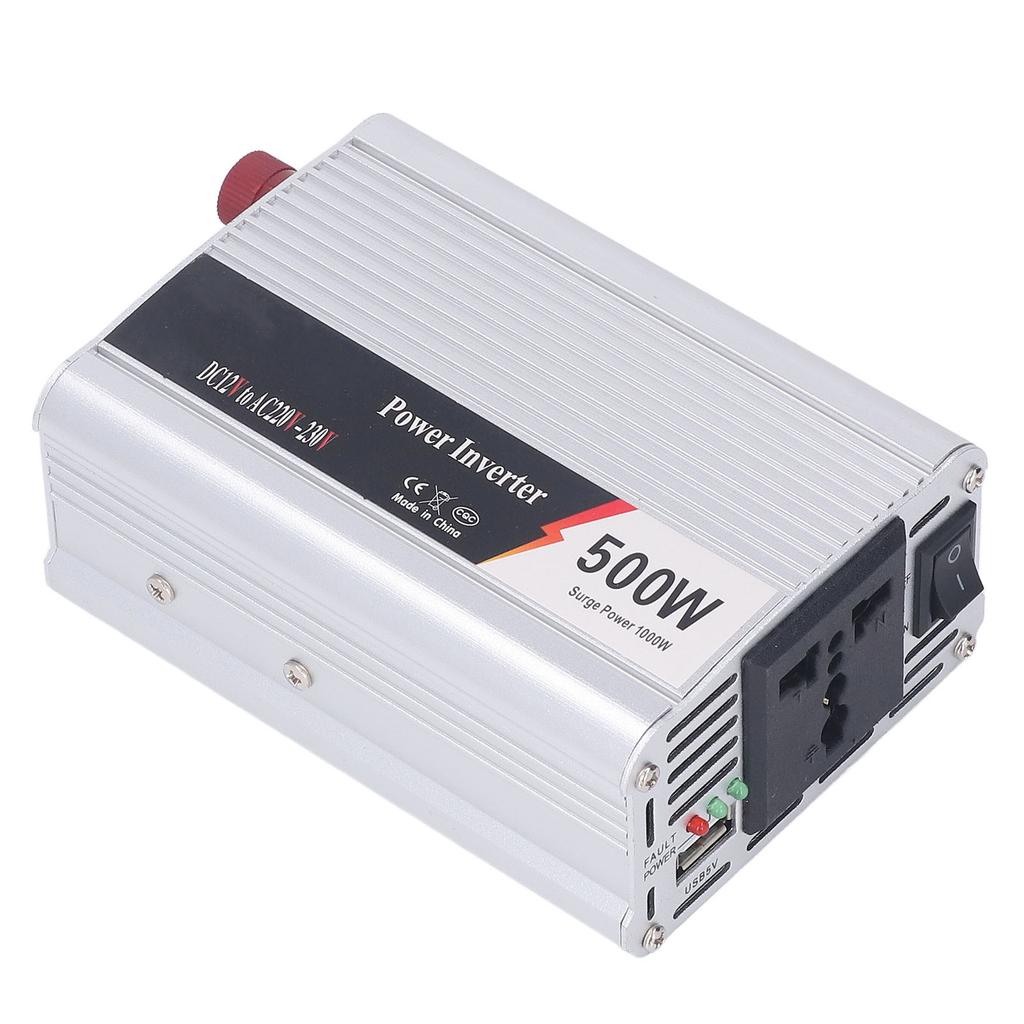 Car Power Inverter 500W DC 12V To AC 220‑230V with 5V USB Output Sine Wave Converter